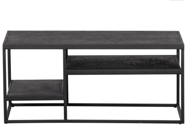 Woood Febe -sohvapöytä 40x90x45 cm (musta metalli)