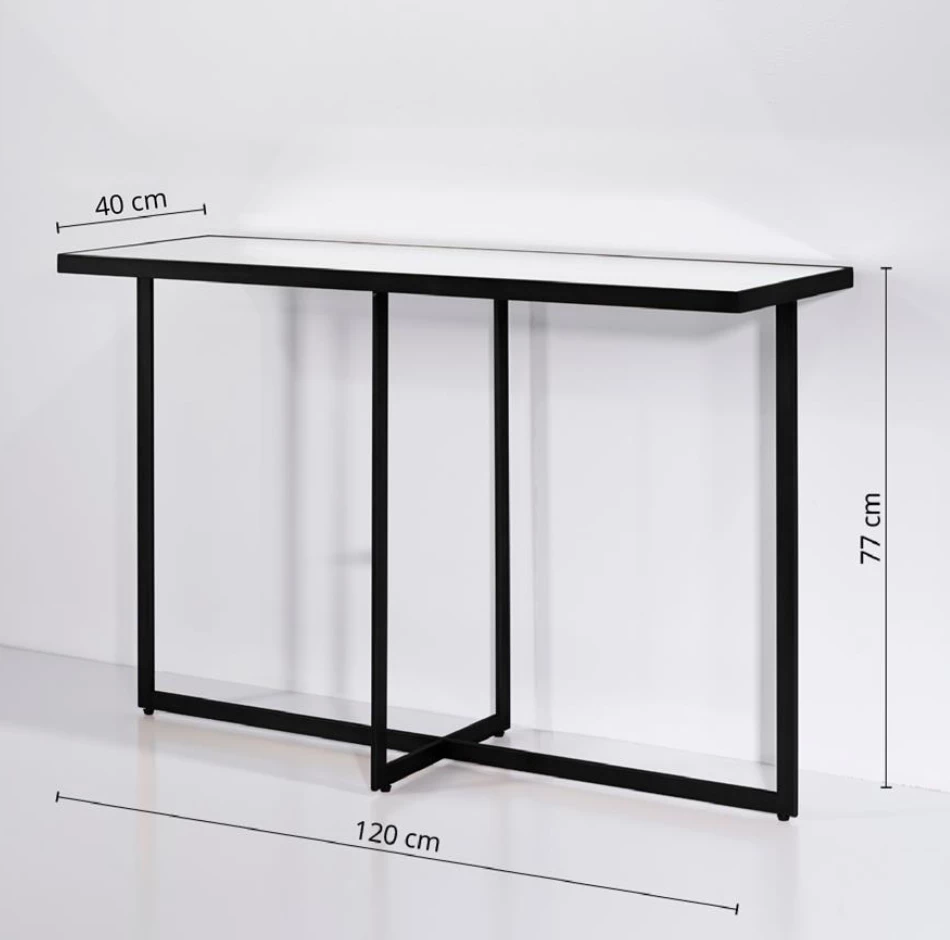 Deknudt Mirrors Tablo L -konsolipöytä, musta