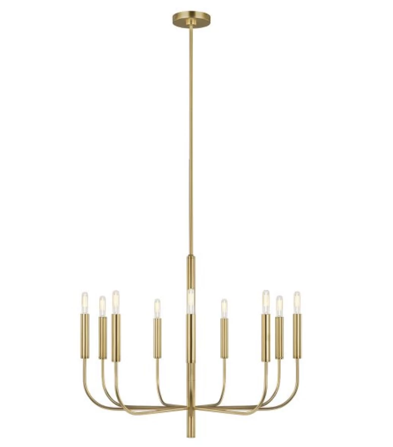 Elstead Lighting Brianna 9 -kattokruunu, messinkiä