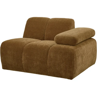 Woood Mojo -nojatuoli käsinojalla, rib fabric, oikea, hunaja