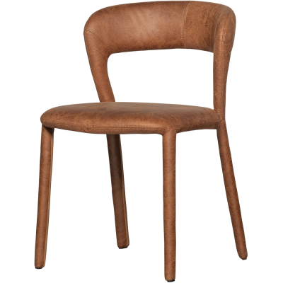 Woood Noble ruokapöydän tuoli, tekonahka, konjakinruskea
