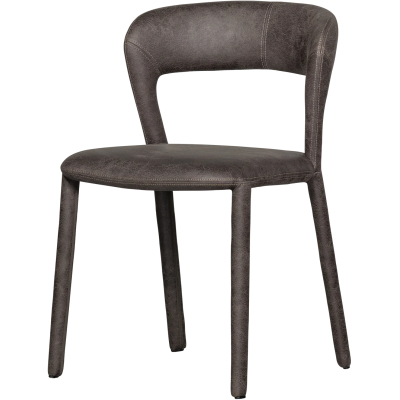 Woood Noble ruokapöydän tuoli, tekonahka, musta/harmaa